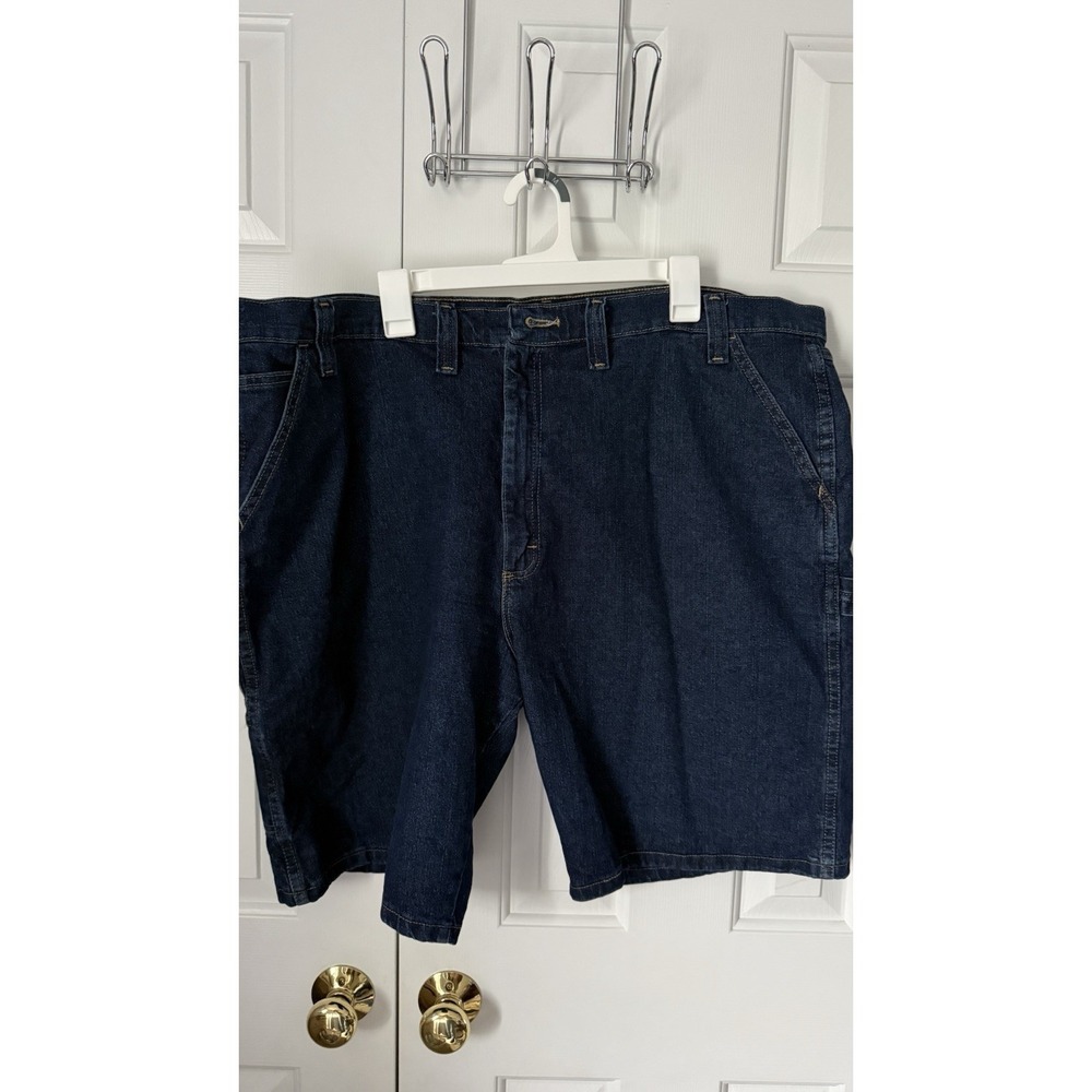 Wrangler Men's Carpenter Blue Denim Shorts In Size 44 EUC COTTON POLYESTER Span.